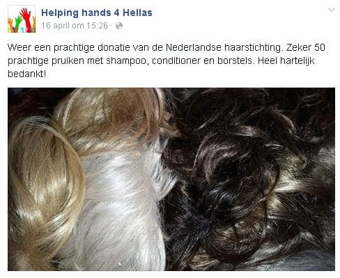 ruim 80 pruiken voor mensen in Heraklion