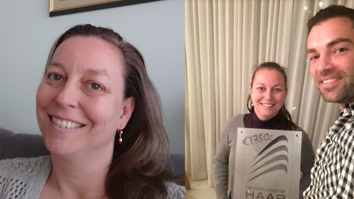 Eveline haar-doneren voor de Haarstichting