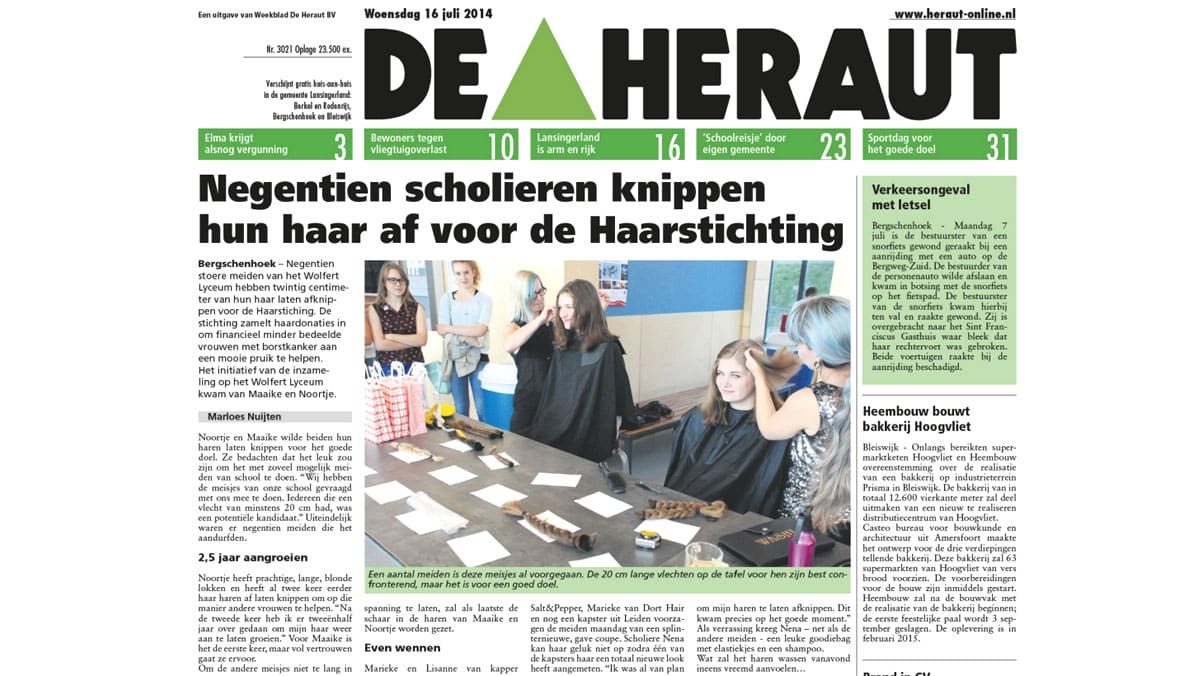 Long hair day op het Wolfert Lyceum